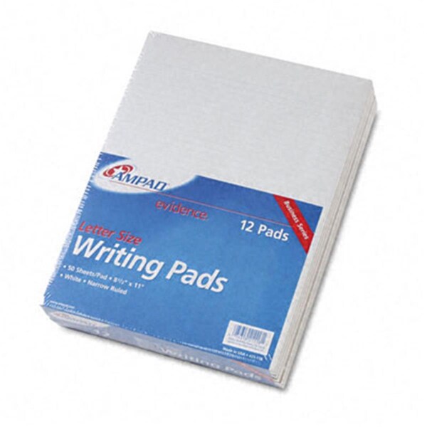 Ampad Ampad 21118 Evidence Glue Top Narrow Ruled Pads Ltr White 12 50-Sheet Pads Pack 21118 - main